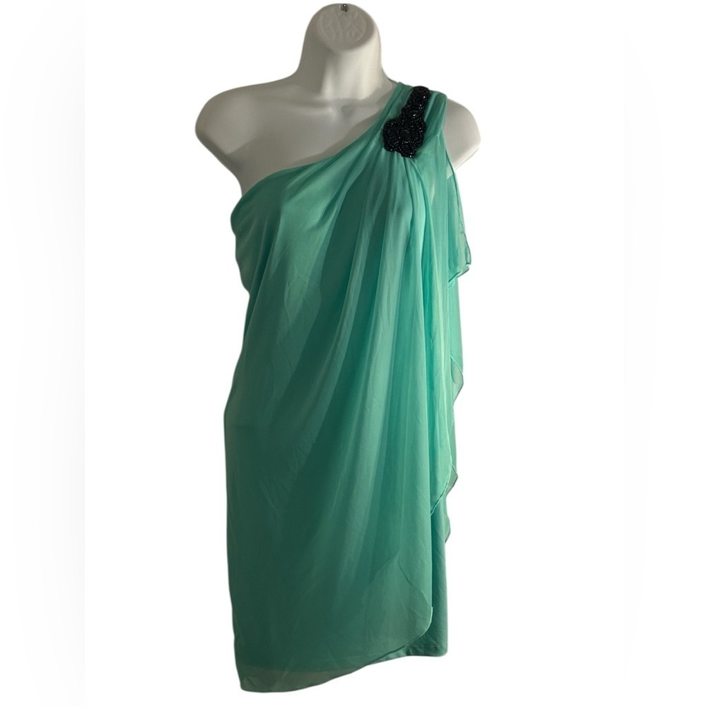 Elegant One-Shoulder Green Dress, Size M, NWOT - Picture 1 of 5